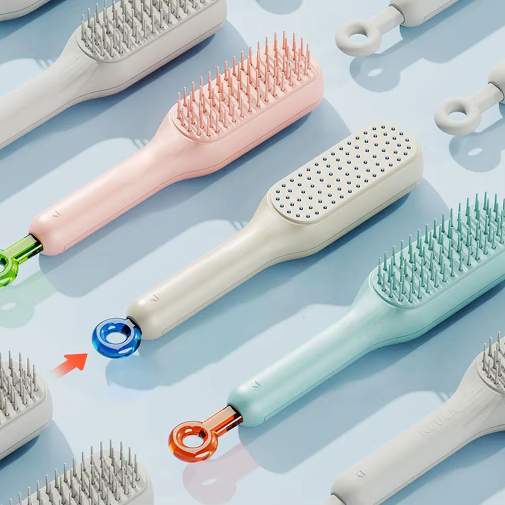 1PCS Self-Cleaning Anti-Static Massage Combs Telescopic Comb for Hair Scalp Cleaning Anti-Static Massage Comb